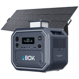 ABOK Ark2800 EU-spec portable power station with a 400W foldable solar panel.