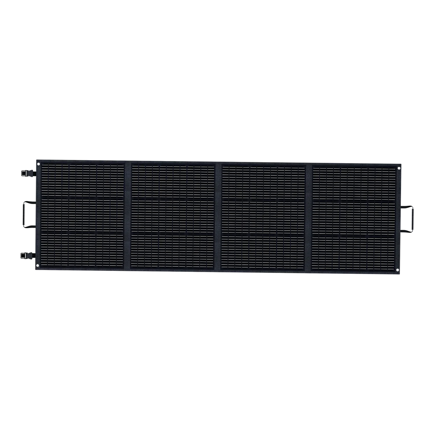 ABOK ASP200 foldable 200W solar panel shown fully unfolded in a straight front view.
