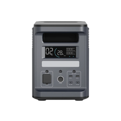 ABOK Ark2000 EU-spec portable power station in a straight front view showing its handle, display, controls, and USB ports.