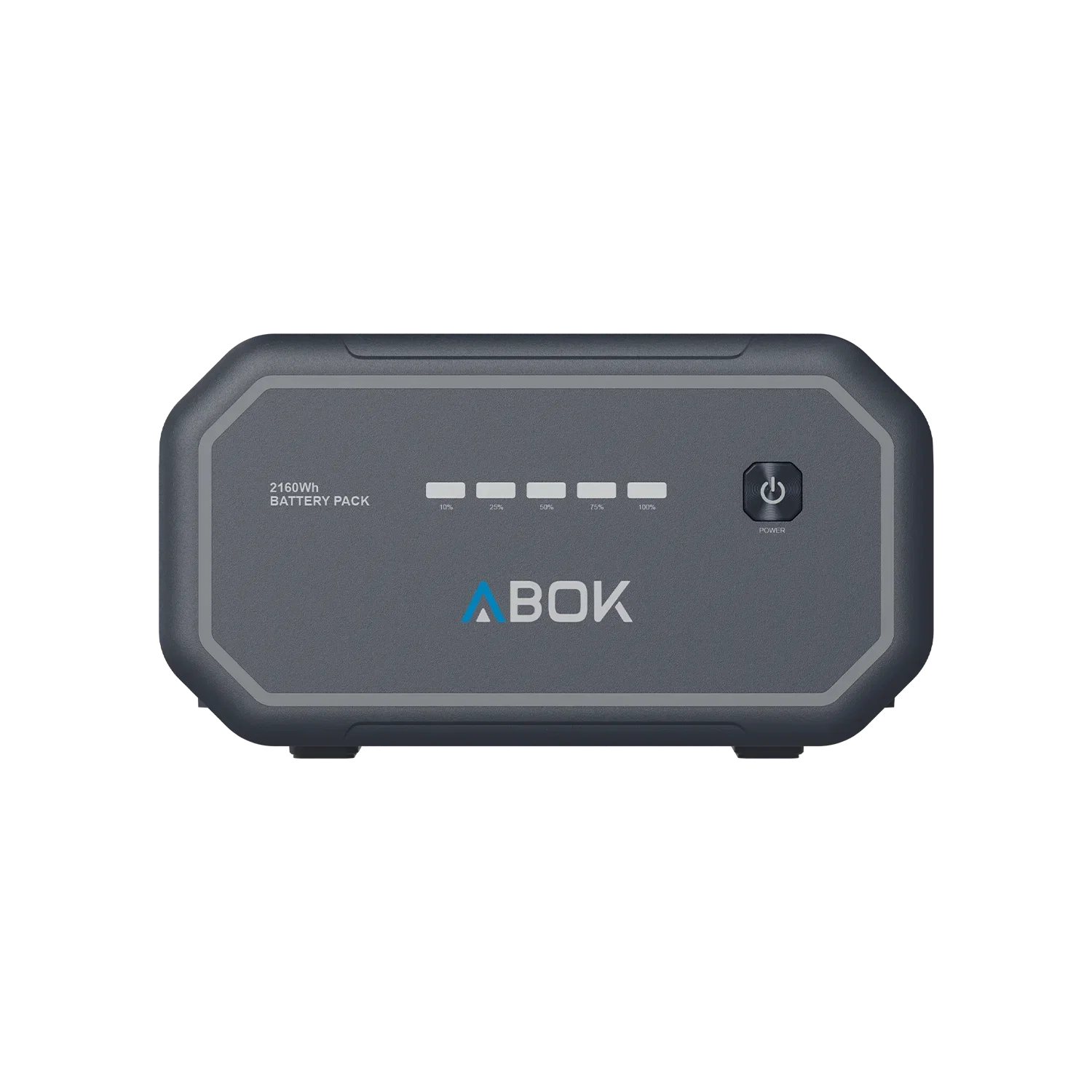 ABOK Ark2500 front product render of the 2160Wh extra battery with charge level indicators