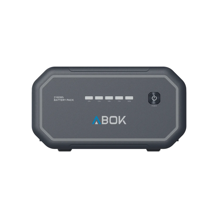 ABOK Ark2500 front product render of the 2160Wh extra battery with charge level indicators