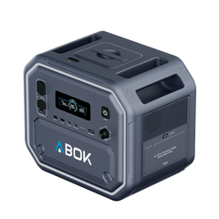 ABOK Ark2800 EU-spec portable power station in an elevated angled view showing the top panel and integrated handles.