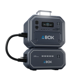 ABOK Ark2800 EU-spec portable power station connected to its matching 2160Wh extra battery.