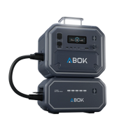 ABOK Ark2800 EU-spec portable power station connected to its matching 2160Wh extra battery.