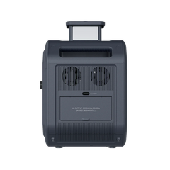 ABOK Ark2800 EU-spec side view showing dual cooling fans and covered European AC outlets.