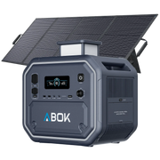 ABOK Ark2800 EU-spec portable power station with a 200W foldable solar panel.
