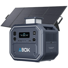 ABOK Ark2800 EU-spec portable power station with a 200W foldable solar panel.
