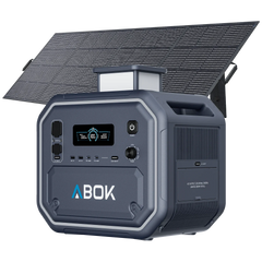 ABOK Ark2800 EU-spec portable power station with a 400W foldable solar panel.