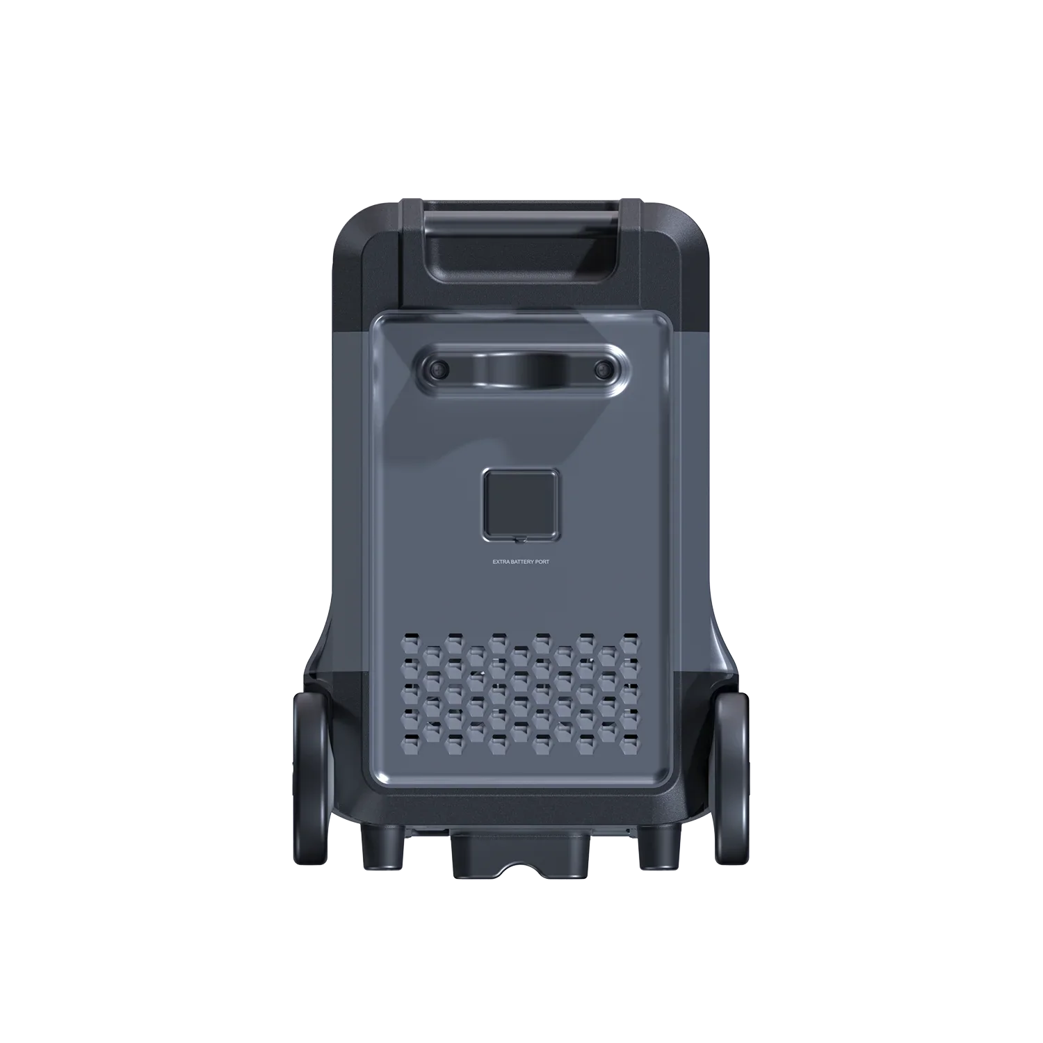 ABOK Ark3600 rear product view showing the expansion battery connection port and ventilation grille.