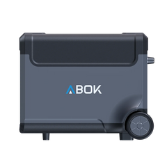 ABOK Ark3600 EU-spec portable power station in a clean side product view with ABOK branding and transport wheel.