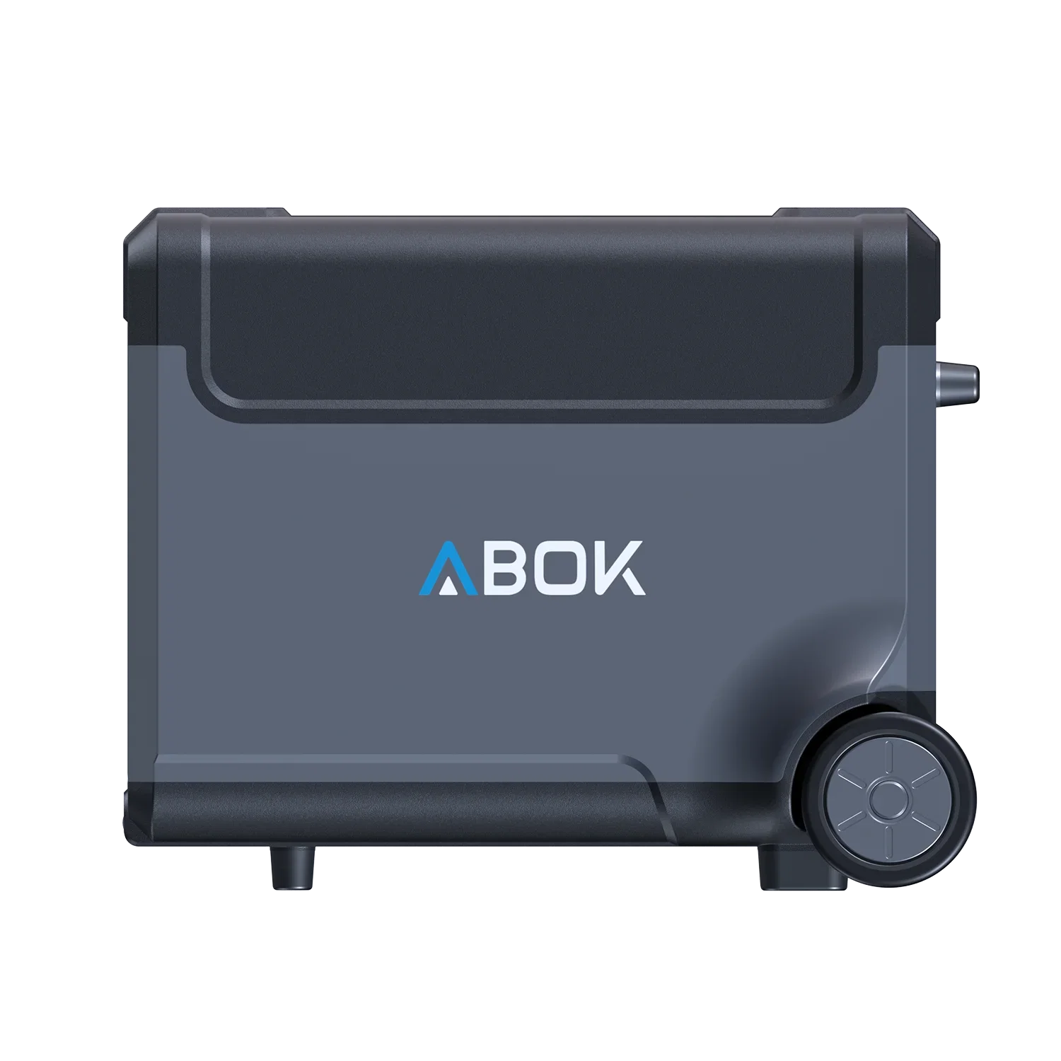 ABOK Ark3600 EU-spec portable power station in a clean side product view with ABOK branding and transport wheel.