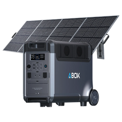 ABOK Ark3600 EU-spec portable power station with a 400W foldable solar panel.