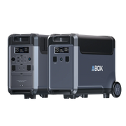 ABOK Ark3600 EU-spec portable power station paired with one matching extra battery.