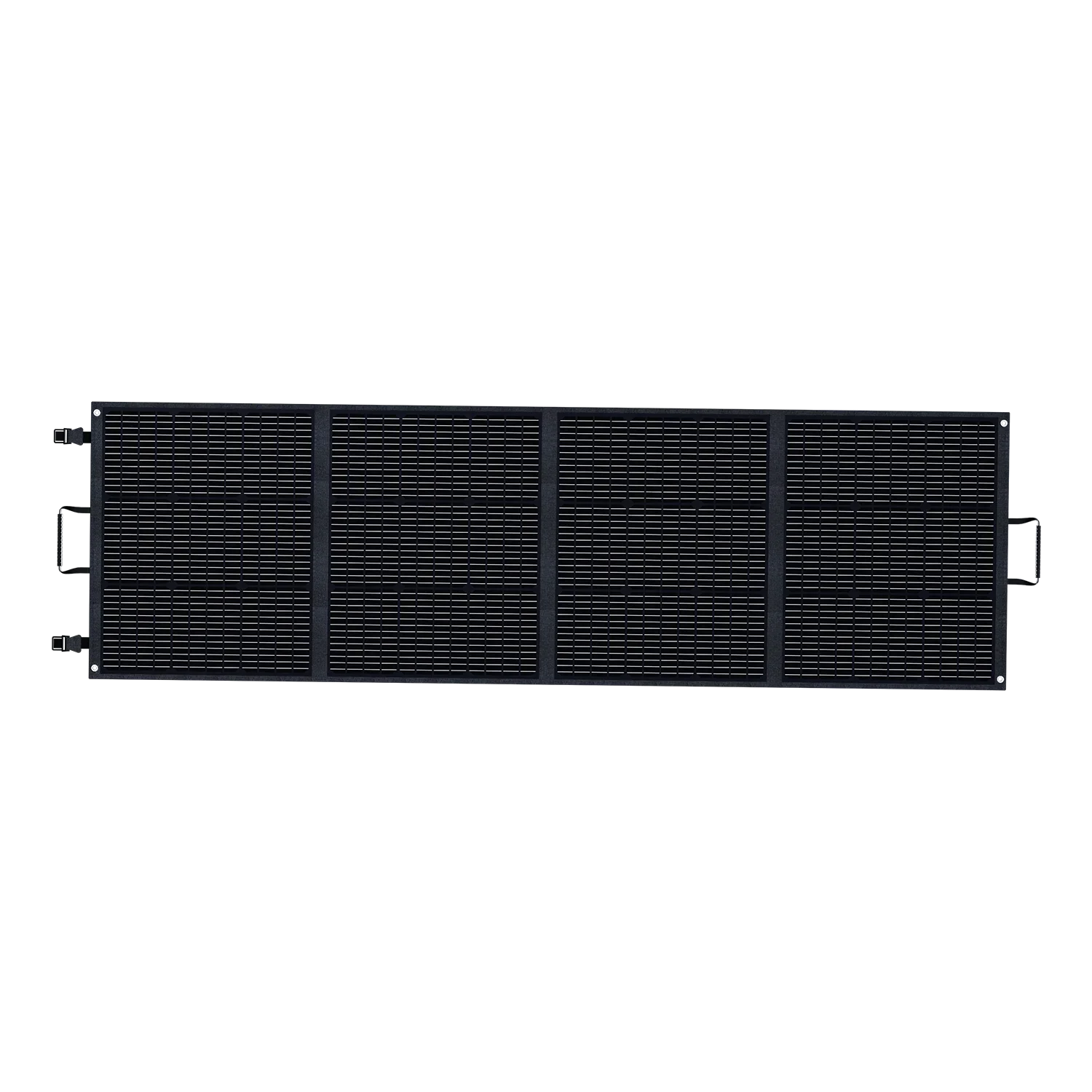 ABOK ASP200 foldable 200W solar panel shown fully unfolded in a straight front view.