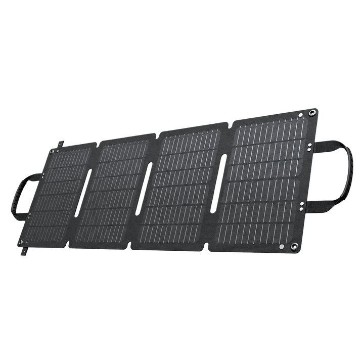 ABOK ASP45 45W portable solar panel fully unfolded in a four-panel product view.