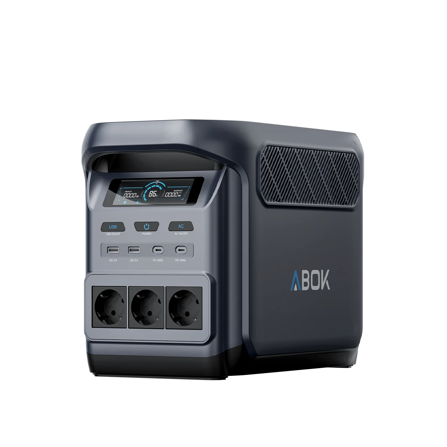 ABOK Elux 1 EU-spec portable power station in an angled product view.