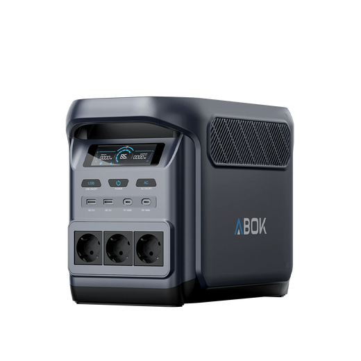 ABOK Elux 1 EU-spec portable power station in an angled product view.
