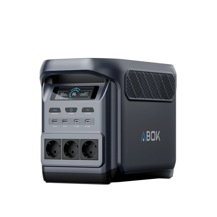ABOK Elux 1 EU-spec portable power station in an angled product view.