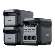 ABOK Elux 1 EU-spec portable power station paired with two X1 expansion batteries.