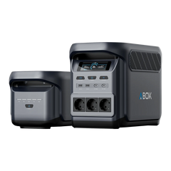 ABOK Elux 1 EU-spec portable power station paired with one X1 expansion battery.