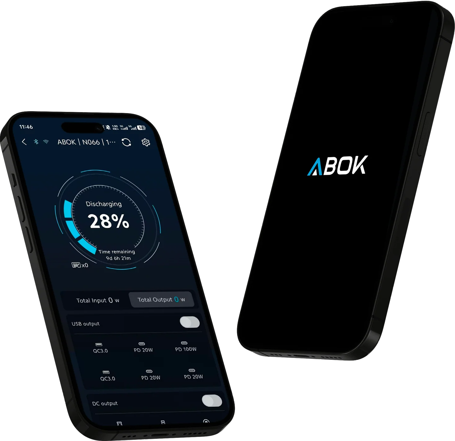 ABOK app control interface on a mobile phone